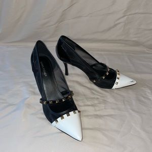 Marc Fisher Black and White Hadama Pump